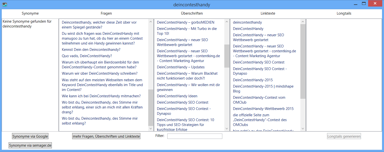 WildsauSEO Ideengenerator