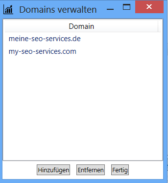 In einem Projekt können auch mehrere Domains auf einmal beobachtet werden.